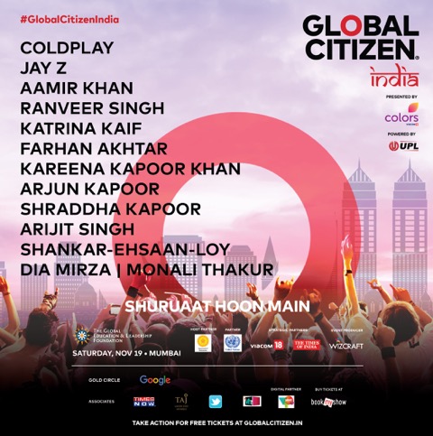 Coldplay to headline inaugural Global Citizen Festival India