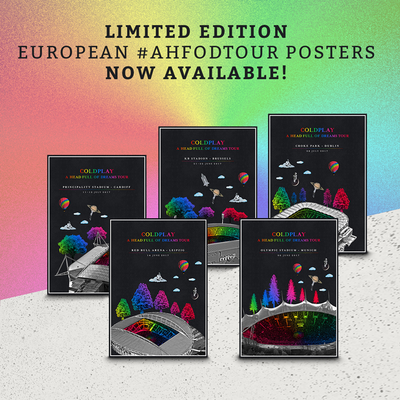 European #AHFODtour posters in the Coldplay Store