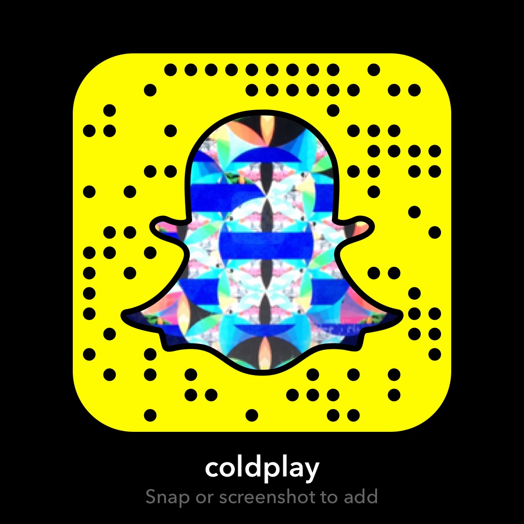 Follow Coldplay on Snapchat